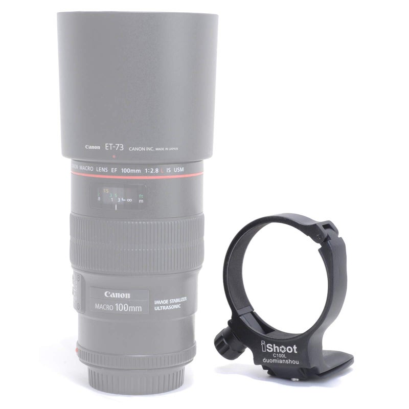 iShoot CNC Machined Diameter 68mm Tripod Mount Ring Lens Collar for Canon EF 100mm f/2.8L Macro IS USM Lens, Built-in 55mm Quick Release Plate Compatible with Tripod Ball Head of Arca-Swiss SUNWAYFOTO - Image 1